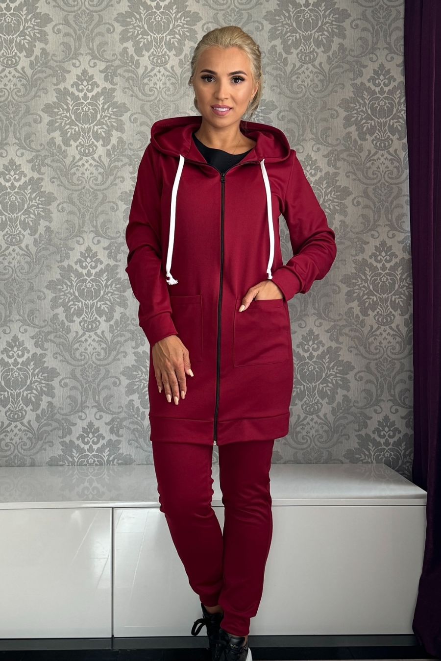 Set Gabi bumbac bordo
