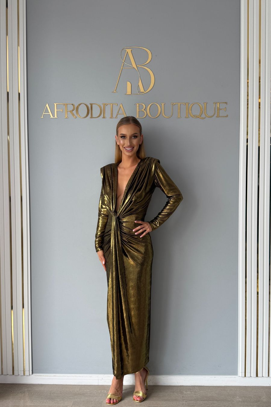 Rochie Misha ml auriu