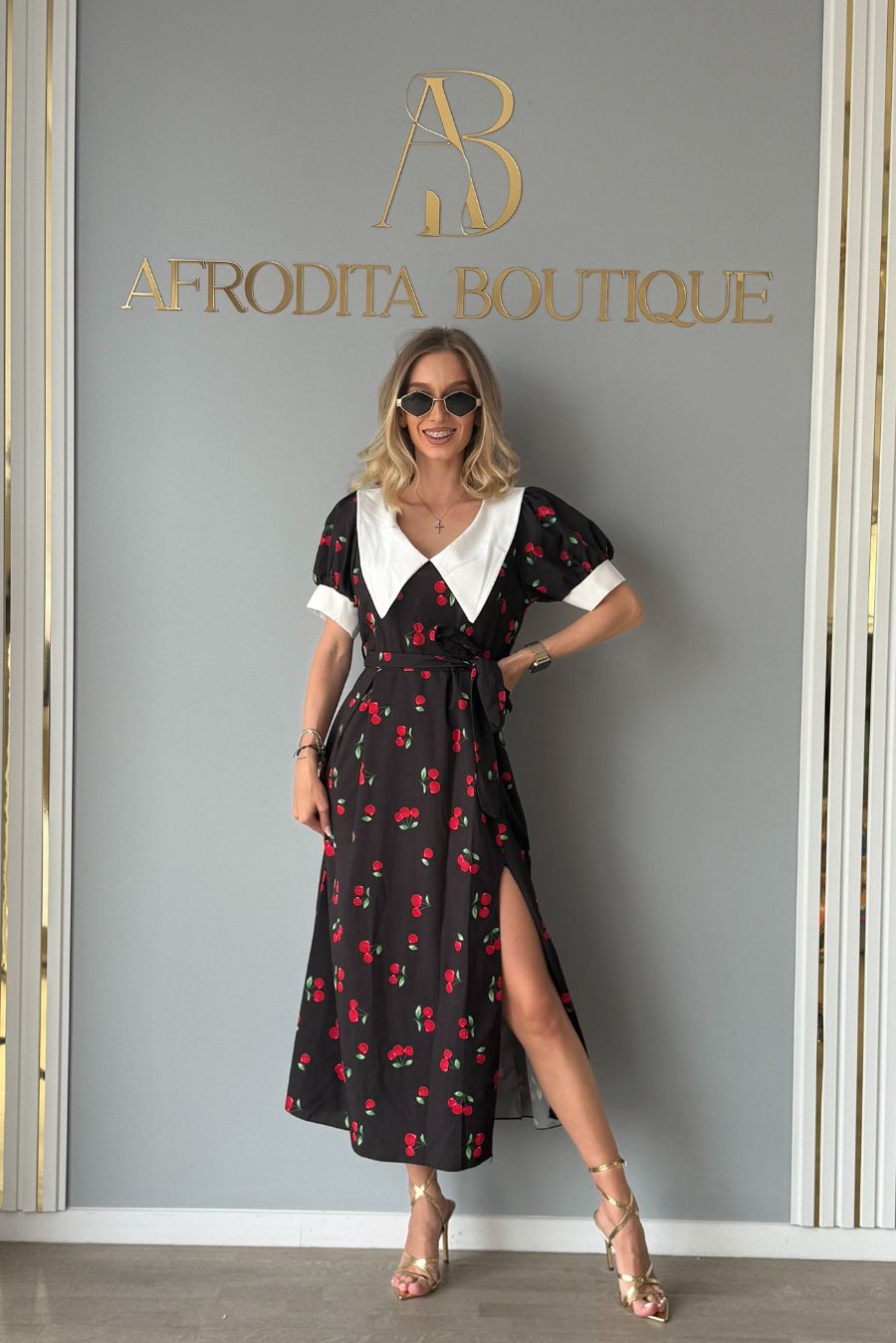 Rochie Rafaella negru cherry