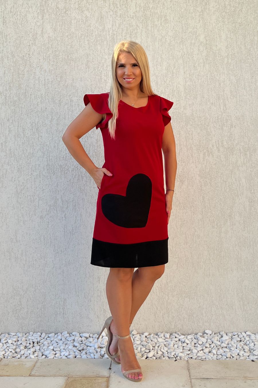 Rochie Diana crep rosu