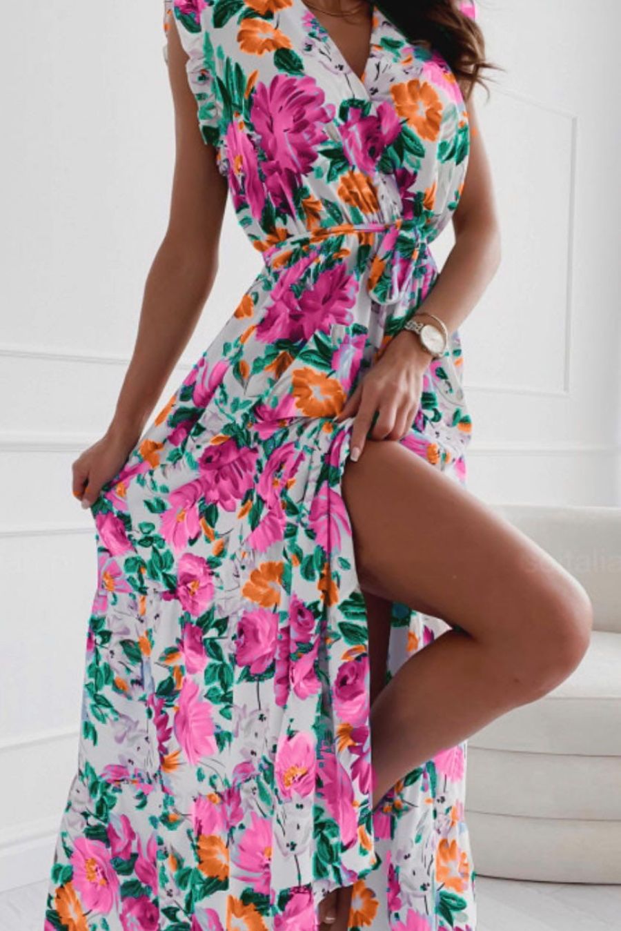 Rochie flori lunga tuti