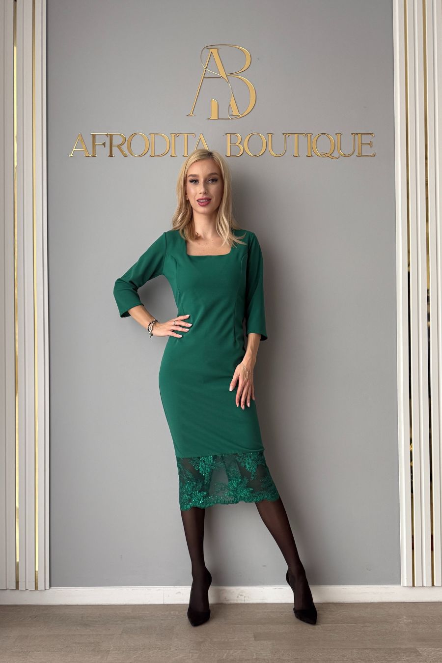 Rochie Zoe dantela verde