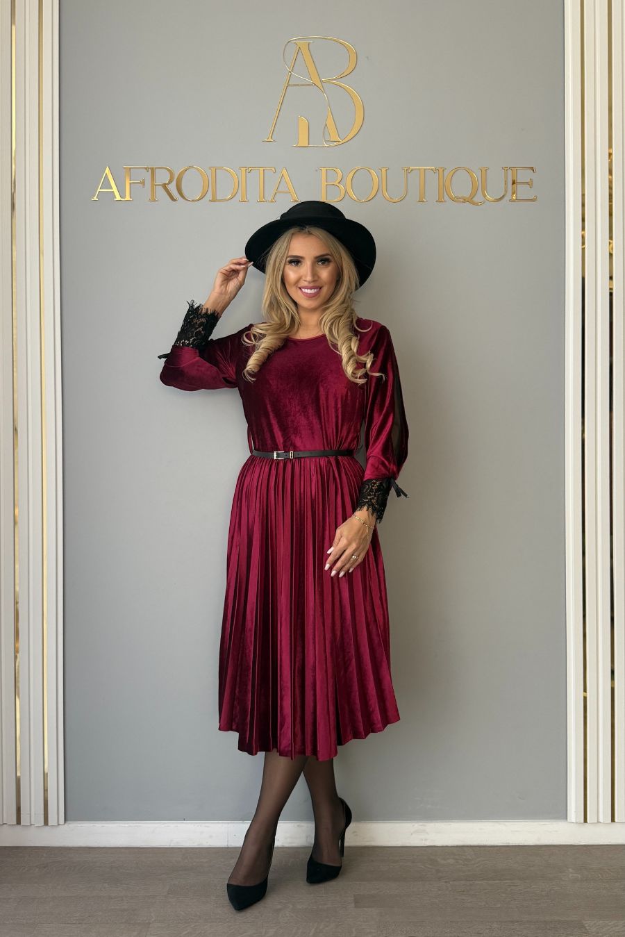 Rochie Irma lunga catifea