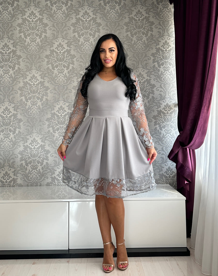 Rochie Roberta 3D gri