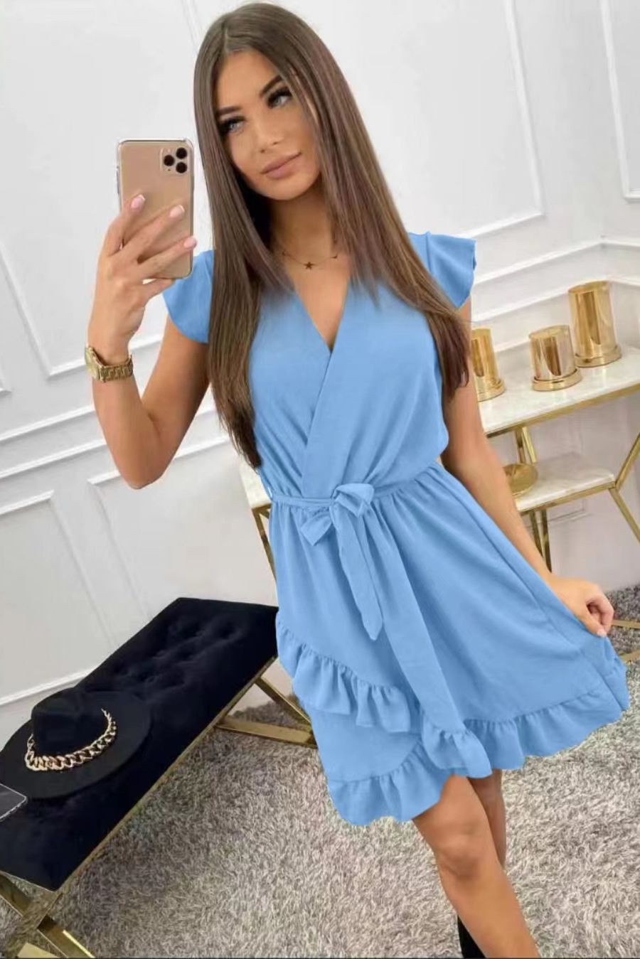 Rochie volanase bleu tuti